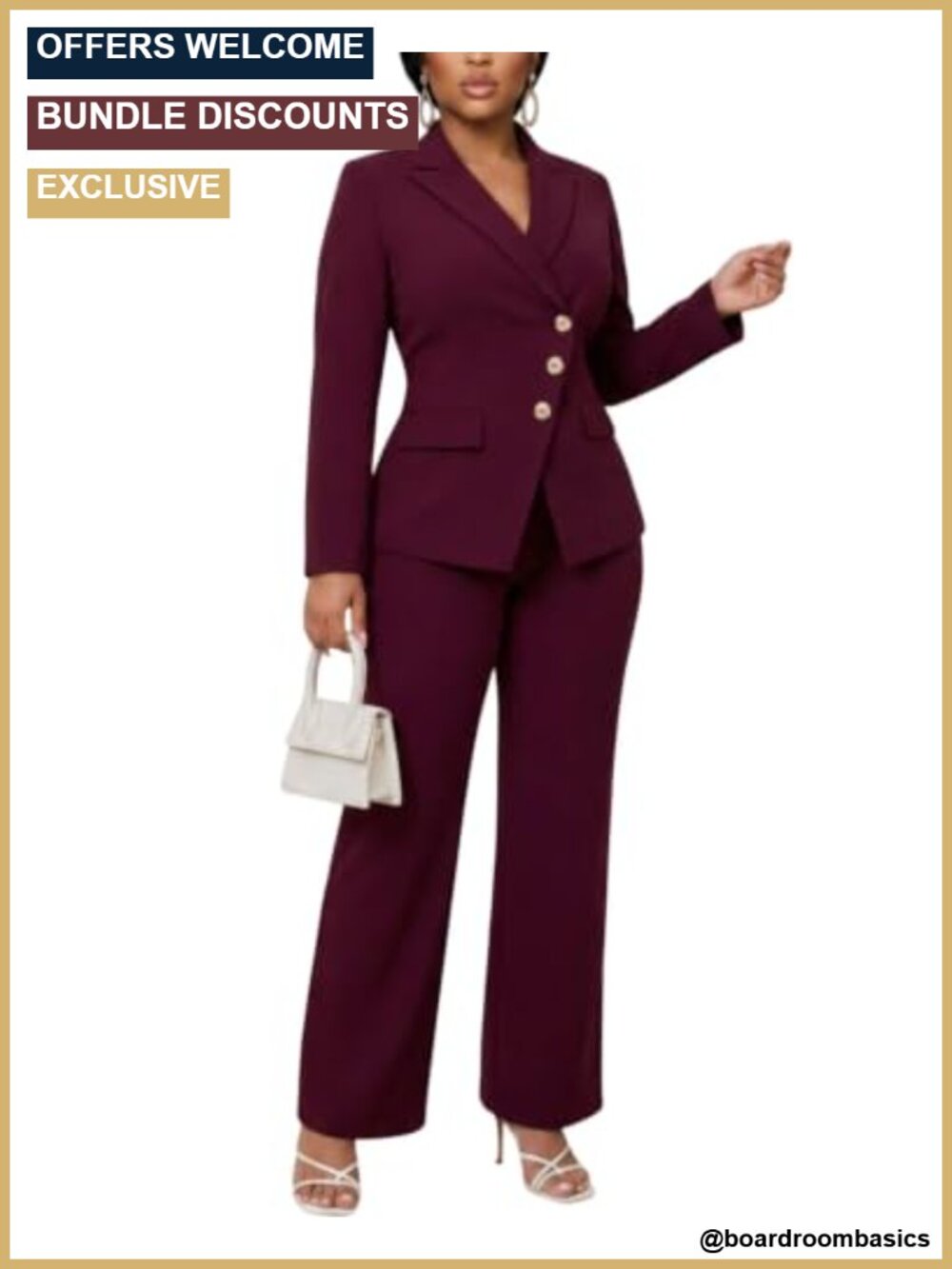 Women's 2 Piece Pantsuit Set Long Sleeve Blazer Straight Leg Pants Business